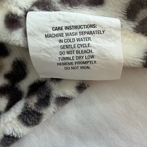 Robe slippers throw leopard faux fur size L matching set - Picture 8 of 14